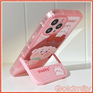 🔥 ขาตั้งที่มองไม่เห็น 2in1 เคสไอโฟน11เครื่องดื่มชาไข่มุก สัตว์การ์ตูนกันกระแทกแข็งนุ่มปกพับขาตั้งสีถุงลมนิรภัยฝาครอบกล้องป้องกัน สำหรับ Apple iPhone 11 Pro เคสไอโฟนxr 12 SE3 2022 13 XS Max 7 Plus 8 i8plus X เคสไอโฟน13 เคสไอโฟน7พลัส Xr SE 2020 Stand Case
