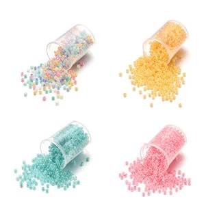 YongForYou ลูกปัด สีสันพาสเทล สำหรับทำเครื่องประดับ DIY ขนาด 2-4 มม. หนัก 10-28 กรัม
