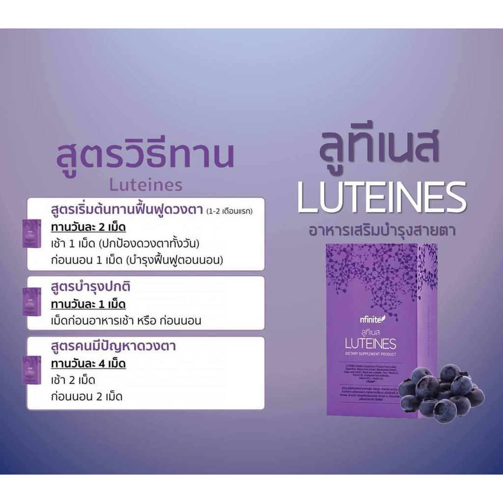 🔥✉✹Luteines ลูทีเนส บำรุงสายตา Legacy เลกาซี่ nfinite | Shopee Thailand