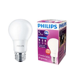 หลอด LED Bulb 5W Philips หลอดไฟฟิลิปส์ (ประกัน1ปี) Daylight แสงขาว 440LUMEN