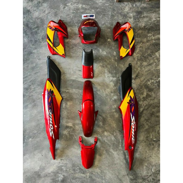 ชุดเฟรม 8 ชิ้น Sonic เก่า ปี 2000-2003 ชุดสีแดงแก้ว โซนิค 125 สั่งได้ครั่งละไม่เกิน2ชุด