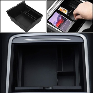 Tesla อุปกรณ์เสริมFor Tesla Model 3 Y 2022 Storage Box Car Central Armrest Flocking/ABS Storage Box Organizer Model 3 20