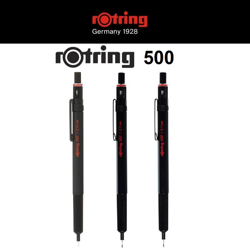 Rotring 500 Drafting ดินสอกด Black Body (0.35 มม., 0.5 มม., 0.7 มม.) rotring