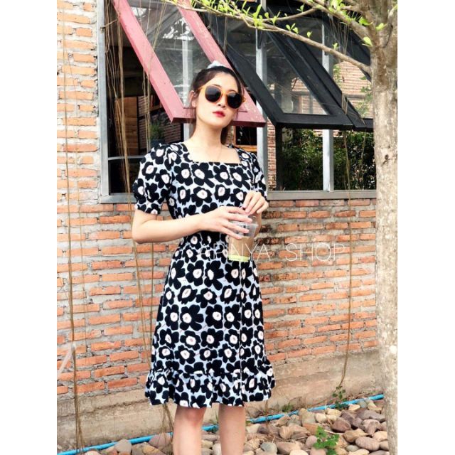 ชุดเดรส ลายดอกmarimekko