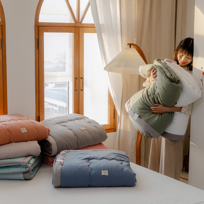 ผ้าคลุมเตียงห้องนอนบ้านผ้านวม แบบบาง สไตล์ญี่ปุ่น 3.2 ฟุต 5 ฟุต 6 ฟุต 6.5 ฟุต