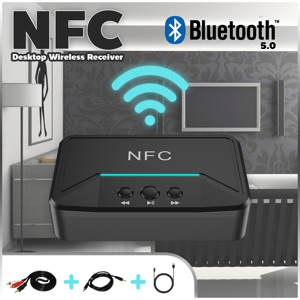 Bluetooth 5.0 Receiver Wireless Stereo Bluetooth Audio Adapter NFC USB