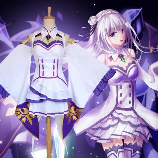 re:zero kara hajimeru isekai seikatsu emilia ชุดคอสเพลย์เอลฟ์สําหรับแต่งคอสเพลย์