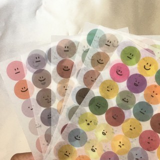 พร้อมส่ง📦 สติ๊กเกอร์แสดงอารมณ์ เนื้อกระดาษ 1ชุดมี6แผ่น