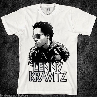 เสื้อยืดคอกลม แขนสั้น พิมพ์ลายวงร็อค American Lenny Kravitz สีดํา แฟชั่น 2022S-5XL