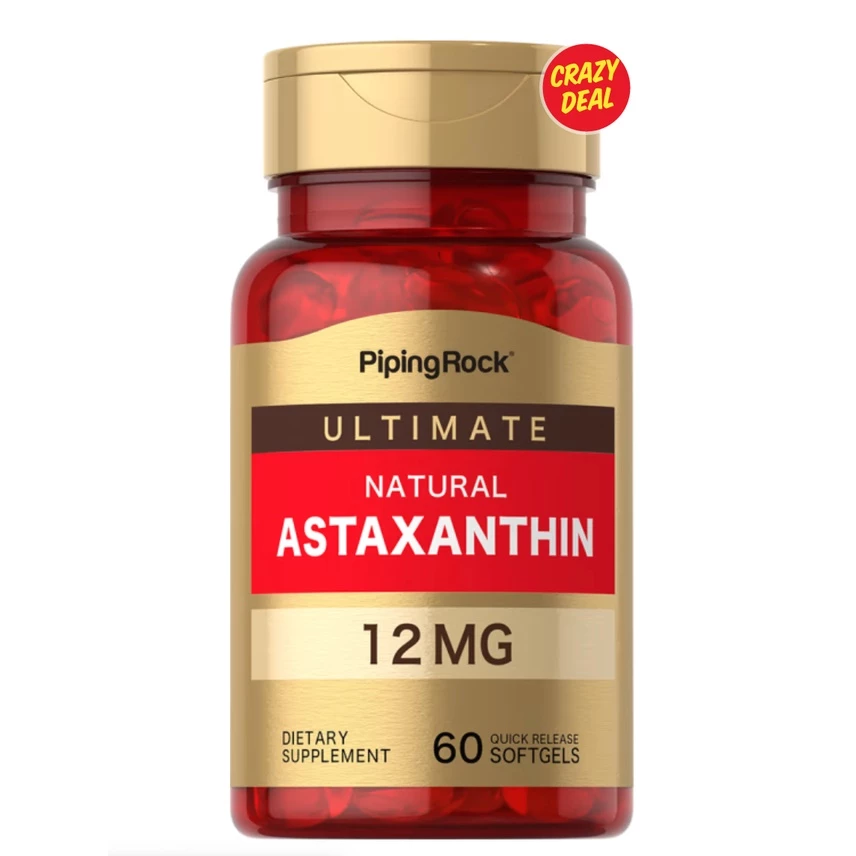 Piping Rock Astaxanthin 12mg 60 Softgels thumbnail 4