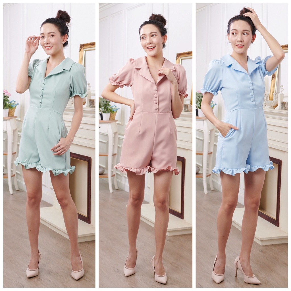 จั๊มสูทขาสั้น AD 208 Baby Doll Romper Suit by Adora.Brandofficial