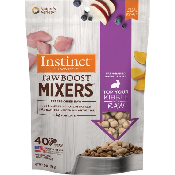 *พร้อมส่ง Exp 12/24 รสกระต่าย Instinct RawBoost MixersRabbit Recipe Grain-Free Freeze-Dried CatFood Topper,