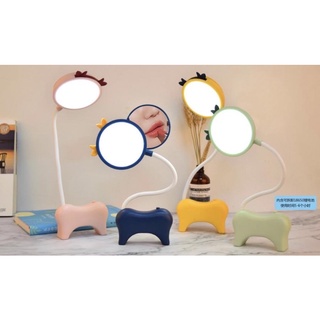 ถูกสุด!! ส่ง kerry คละสี Bendable LED table lamp โคมไฟตั้งโต๊ะดัดได้รอบทิศทาง มีกระจกในตัวใข้ส่องแต่งหน้า ชาร์จ USB