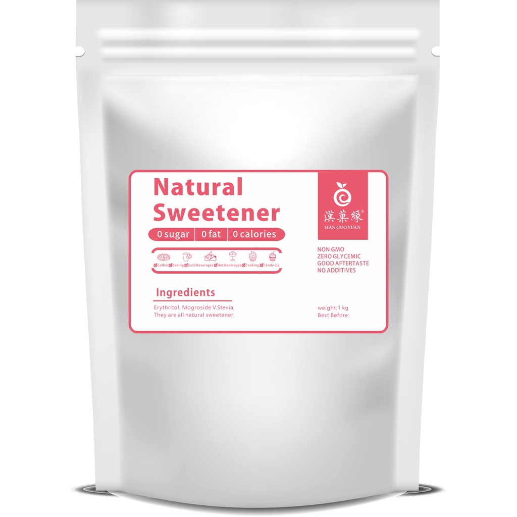น้ำตาลคีโต น้ำตาลหล่อฮังก๊วย  น้ำตาลสีทอง monkfruit sweetener ขนาด 1 KG.