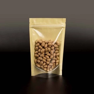 ถุงคราฟท์ หน้าใสหลังคราฟท์ ถุงซิปล็อค (โค้ด7FMF3RN ลด10%) 50ใบ(มีปลายทาง)Brown Kraft