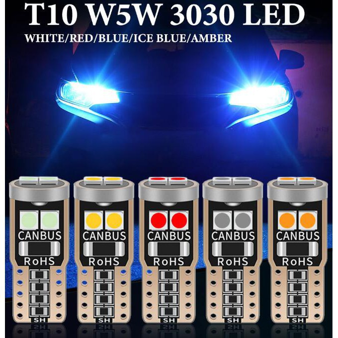 หลอดไฟ LED T10 W5W 6SMD 12V 6000K ไม่มีข้อผิดพลาด สําหรับติดรถยนต์ 1 ชิ้น