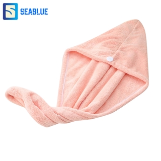 SEABLUES-พร้อมส่ง หมวกคลุมผมอาบน้ำไมโครไฟเบอร์ ดูดซับน้ำไว รหัส MS-0221