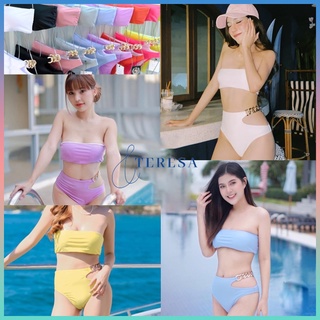 🤽‍♀️🥰ชุดว่ายน้ำเด็ก ห่วงยาง New❗️ชุดว่ายน้ำทูพีชเอวสูงแต่งโซ่ ผ้าว่ายน้ำอย่างดี พร้อมผ้าว่ายน้ำอย่างดี🤽‍♀️🤩