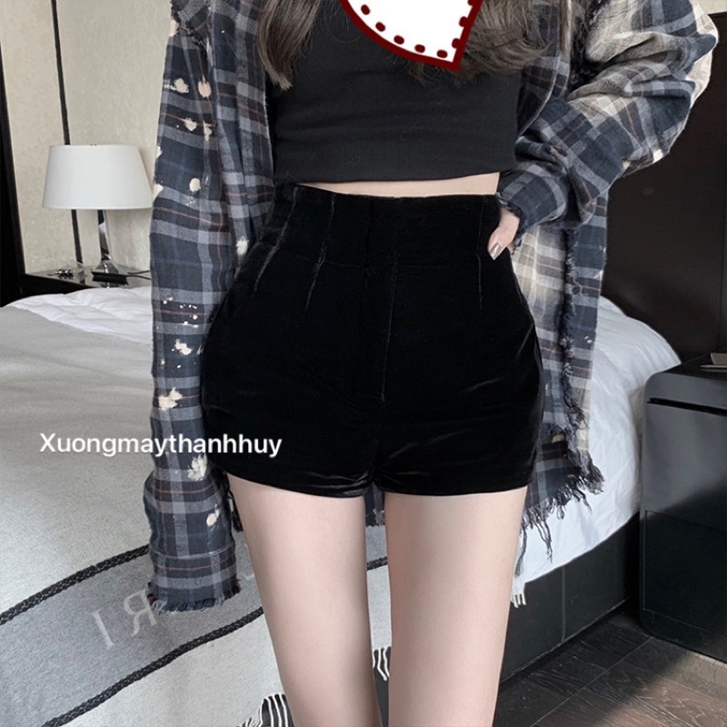 กางเกงขาสั้นกํามะหยี่กางเกงขาสั้นผ้ากํามะหยี่เอวสูงสําหรับฤดูใบไม้ร่วงและฤดูหนาวรุ่นใหม่-22