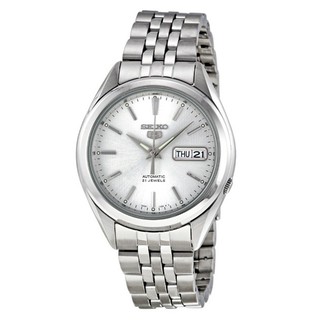 SEIKO 5 Automatic นาฬิกาข้อมือผู้ชาย สีเงิน/สีขาว สายสแตนเลส รุ่น SNKL15K1