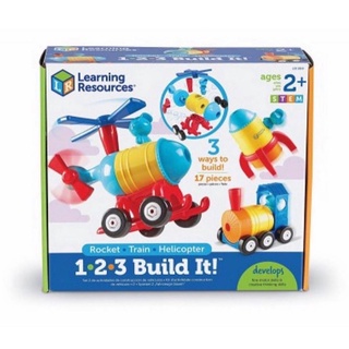 Learning Resources🇺🇸💯 1-2-3 Build It! Rocket-Train-Helicopter ชุดประกอบแปลงร่างจรวด รถไฟ และเฮลิคอปเตอร์