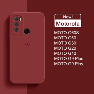 เคสซิลิโคนนิ่ม สีพื้น สําหรับ Motorola Moto G9 Play Plus G200 G60 G60S G30 G20 G10