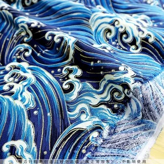 50x145 ซม.100% ผ้าฝ้ายผ้าลินินญี่ปุ่นกิโมโนร้อนปั๊มผ้าทองสําหรับ Patchwork Quilting ผ้า kain