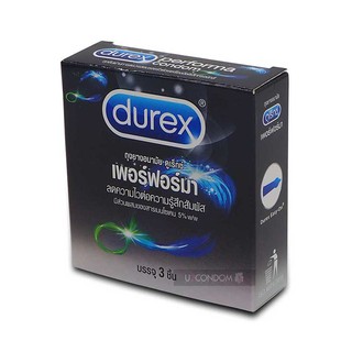 Durex Performa ถุงยางอนามัยแบบผิวเรียบพร้อมสารชะลอหลั่ง ช่วยยืดระยะเวลาแห่งความสุข 1 กล่อง