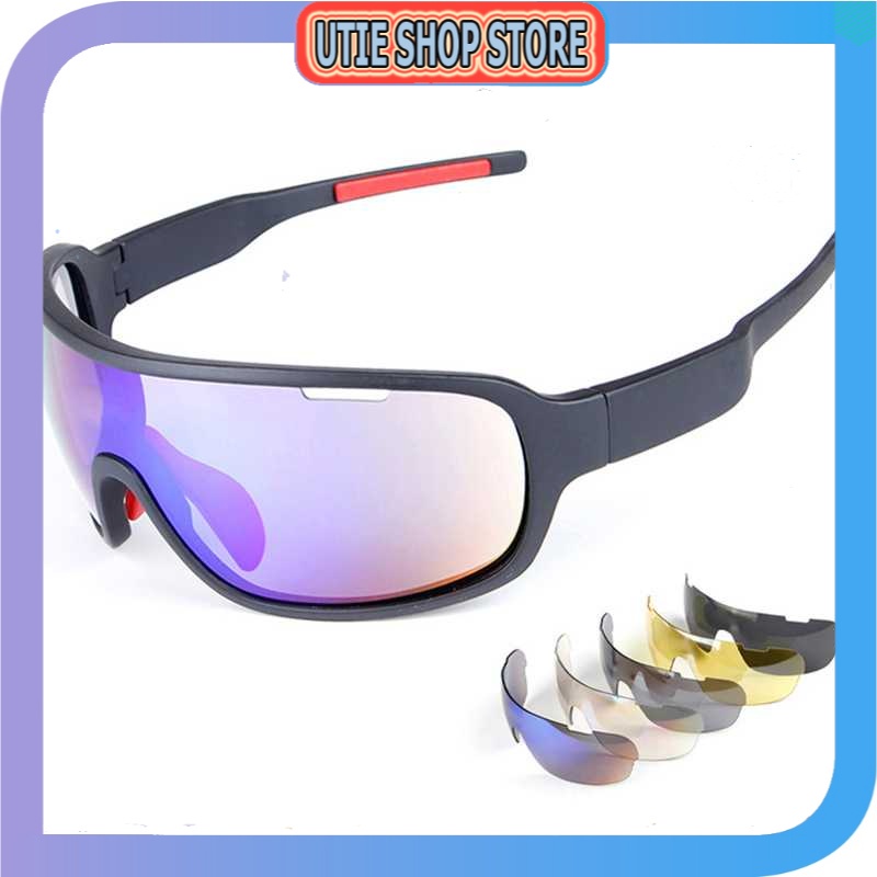 USS - POC แว่นกันแดดโพลาไรซ์ UV400 แว่นปั่นจักรยานพร้อมเลนส์ 5 เลนส์ - TR-90 - Utie Shop Store