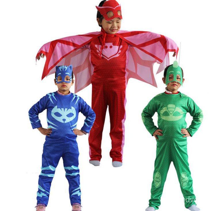 Boys Girl Superhero PJ Masks Gekko Owlette Catboy Kids Costume Halloween Cosplay Dress Baby