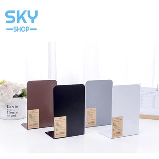 ราคาSKY SHOP ฉากกั้นหนังสือ ที่กั้นหนังสือ ชั้นวางหนังสือ 1คู่ 2ชิ้น 14x15x21cm ที่คั่นหนังสือ ที่กั้นหนังสือโลหะ