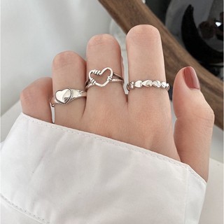 S925 Heart Ring แหวนเงินรูปหัวใจสไตล์เกาหลีพร้อมส่ง