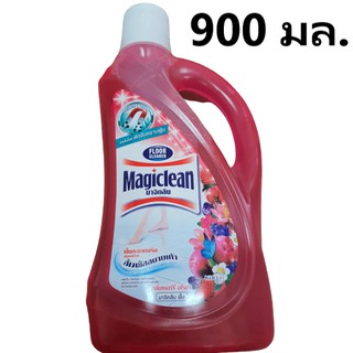 Magiclean มาจิคลีน น้ำยาทำความสะอาดพื้น น้ำยาถูพื้น เทคโนโลยีดักจับคราบฝุ่น ขวดสีแดง กลิ่นเบอร์รี่ อโรมา  900มล.