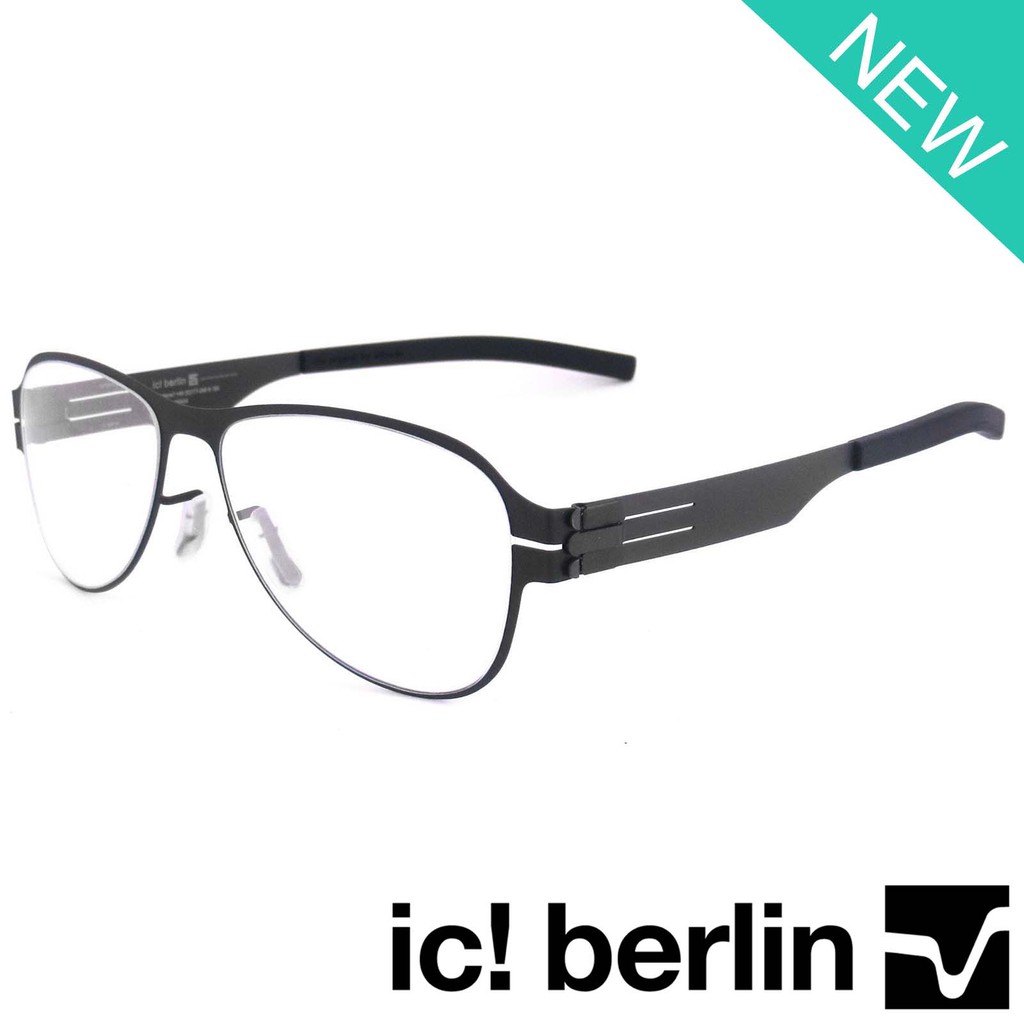 Ic Berlin แว่นตารุ่น 016 C-2 สีเทา กรอบเต็ม ขาข้อต่อ วัสดุ สแตนเลส สตีล Eyeglass ทางร้านเรามีบริการรับตัดเลนส์