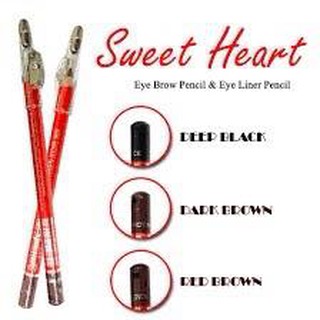 แท้ ดินสอเขียนคิ้ว พร้อมกบเหลา Sweet Heart eye brow &amp; eyeliner pecil ดินสอเขียนขอบตาและเขียนคิ้ว สวีทฮาร์ท