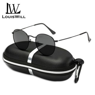 Louiswill แว่นตากันแดด เลนส์โพลาไรซ์ UV400 กรอบโลหะ ทรงกลม สไตล์คลาสสิก เหมาะกับการขับขี่ ตกปลา กิจกรรมกลางแจ้ง แฟชั่นสําหรับผู้ชาย
