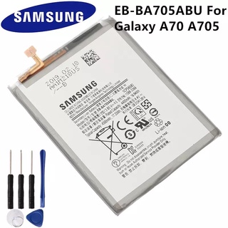 แบตเตอรี่ Samsung Original EB-BA705ABU สำหรับ Samsung Galaxy A70 A705 SM-A705ของแท้แบตเตอรี่4500MAh