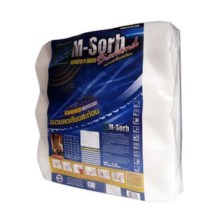 ฉนวน PE ฉนวนลดเสียงสะท้อน 40 มม. MPE M-SORB 60x60 ซม.สีขาว ฉนวนกันความร้อน วัสดุก่อสร้าง MPE PE FOAM INSULATION