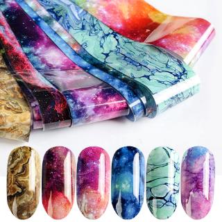 สติกเกอร์ฟอยล์ ลายดาว สีรุ้ง สไตล์ญี่ปุ่น สําหรับติดตกแต่งเล็บ