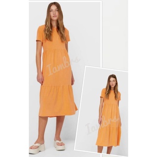 💥ลด🔥Stradivarius cotton maxi dress เดรสยาวระบายผ้าคอตตอน💥งานหลุดQC