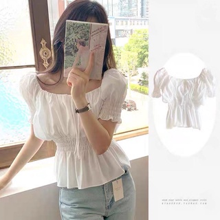 Angelcity sweet chic top  French design sense short puff sleeves for women LL