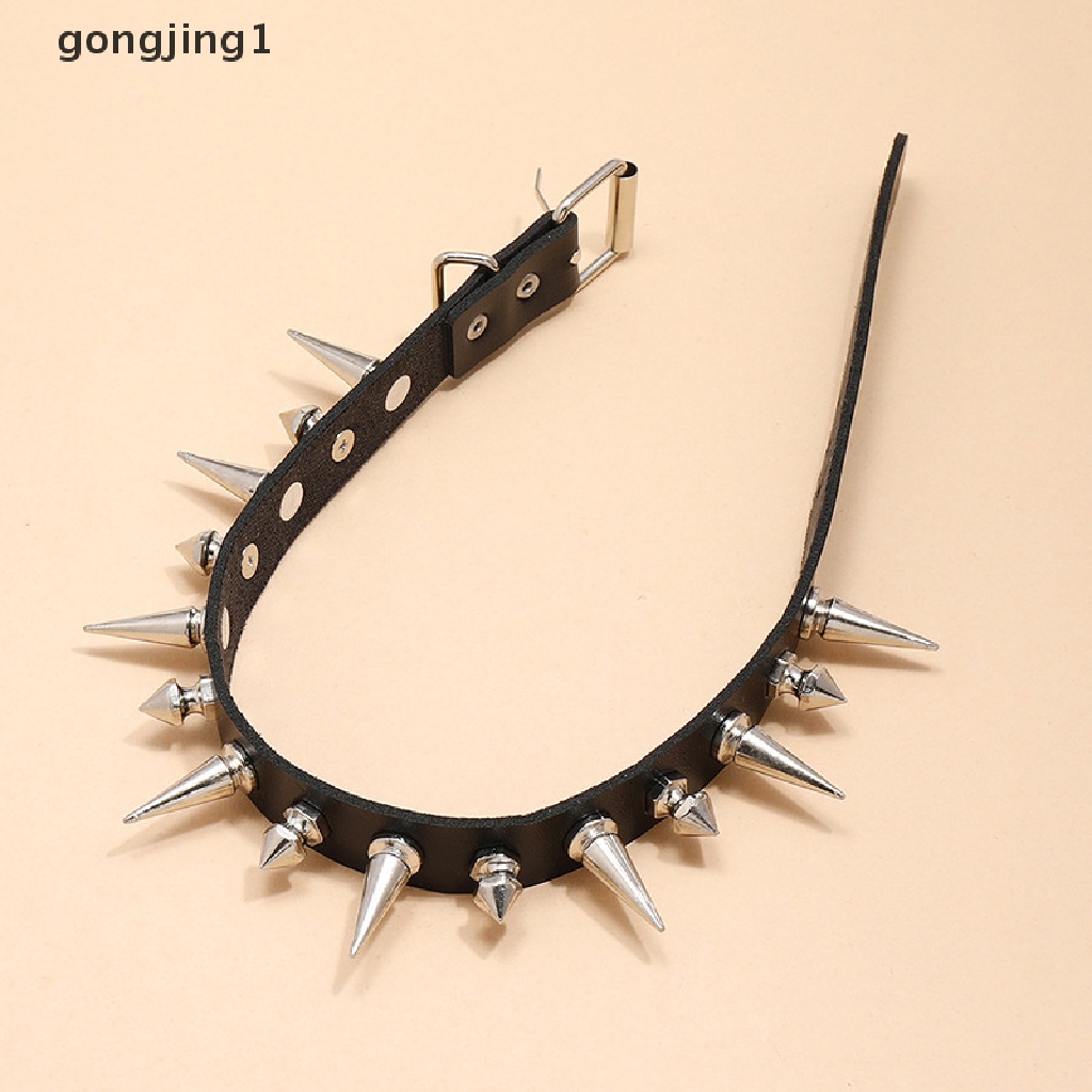 【GONG 】 jing1 สร้อยคอโชคเกอร์ หนังเทียม สไตล์พังก์