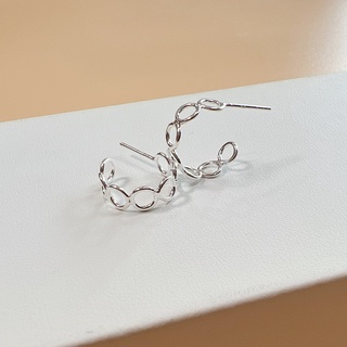 Jollity Silver Jewelry ต่างหูเงินแท้92.5% ต่างหูปักก้านกึ่งห่วง วงกลมไซส์ S Half Hoop Circle S Stud Earring