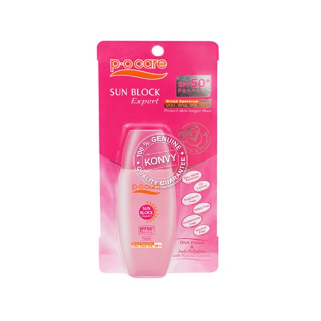 โลชั่นกันแดด P.o care Sun Block expert Facial SPF50+ 30 ml.