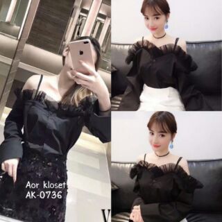 AK-0736 made in korea black shirt