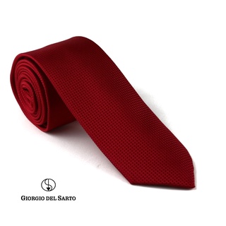 Giorgio Del Sarto Necktie Red with Fabric Texture เนคไทสีแดงมีเท็กเจอร์