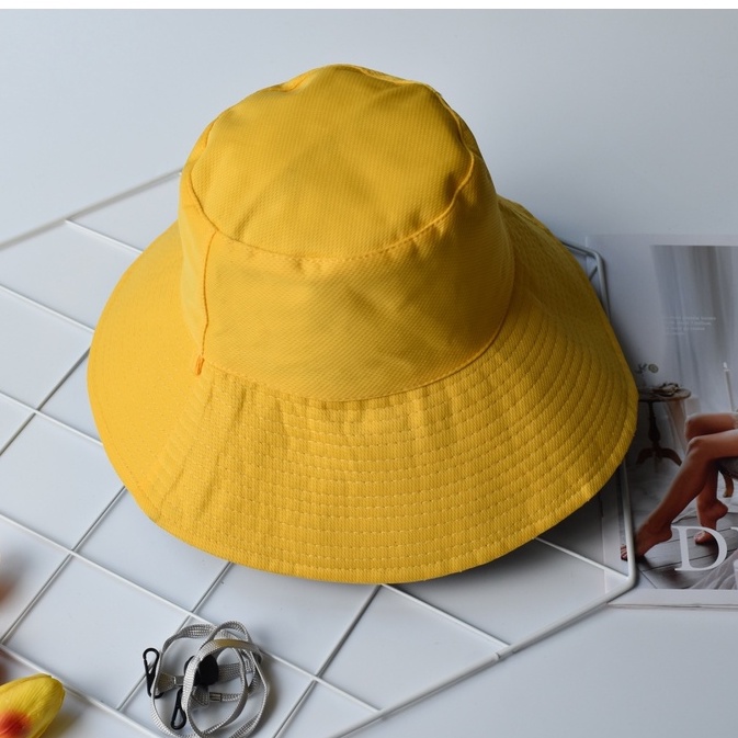 พร้อมส่ง!!!หมวกบักเก็ตใส่กันแดด  อีกด้านเป็นลายทางมีให้เลือกหลากสี.​ D053 - รูปที่ 4