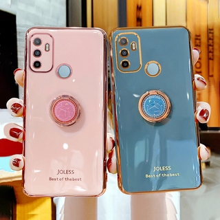 เคสโทรศัพท์มือถือนิ่ม ป้องกันกล้อง พร้อมแหวนขาตั้ง หลากสี สําหรับ Xiaomi Redmi OPPO A15 A93 A53 A52 A92 A5S A3S A12 A12E A8 A91 A5 2020 A9 2020