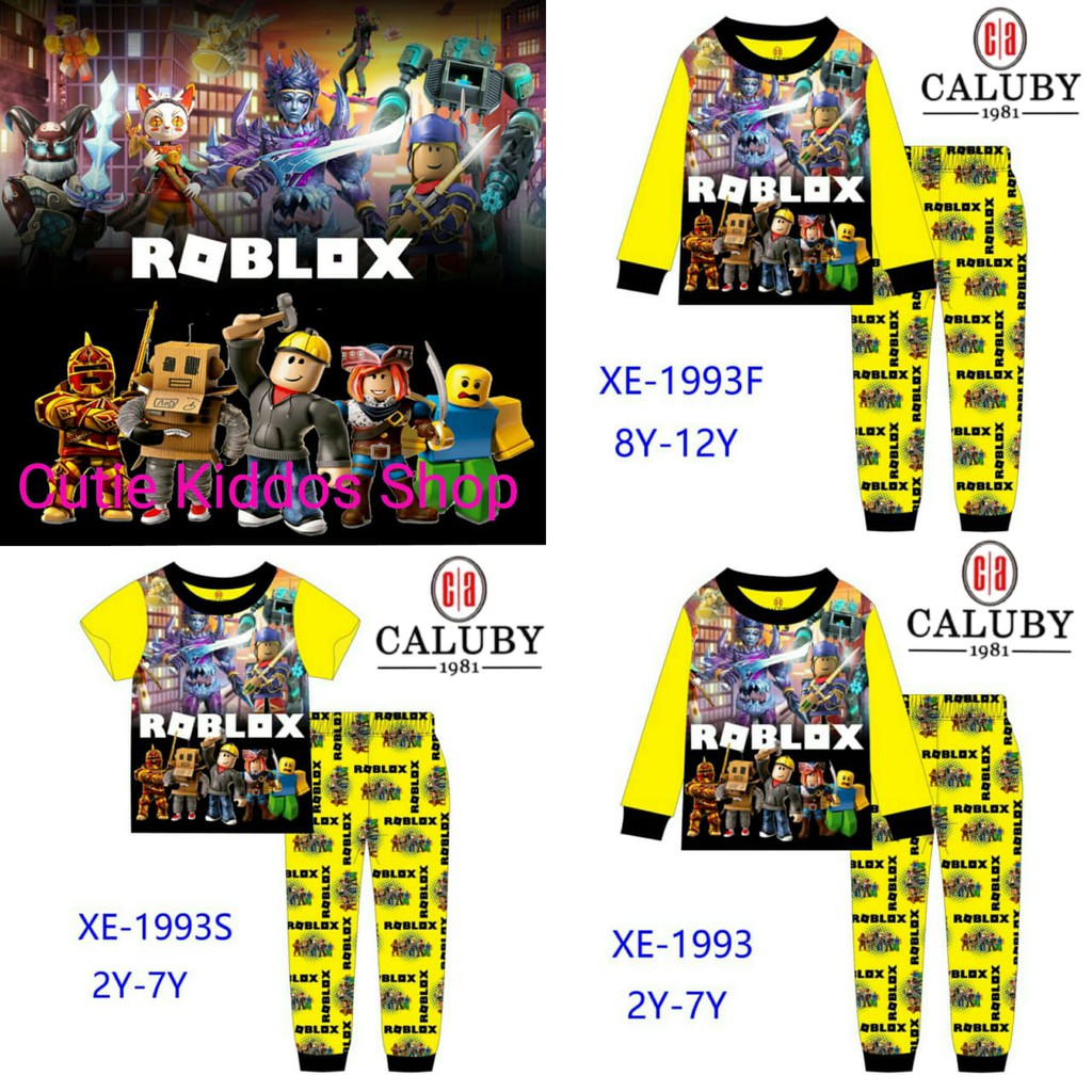 Caluby ชุดนอนเด็กเด็กการ์ตูนเกมเด็กชุดนอนเด็กเสื้อผ้าเด็ก Roblox XE-1993S XE-1993 XE-1993 XE-1993F