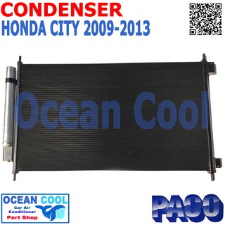 แผงแอร์ ซิตี้  2008 - 2013 CD0073 Condenser HONDA CITY 2009 2010 2011 อะไหล่ แอร์ รถยนต์ คอยล์ร้อน แผงรังผึ้ง ฮอนด้า